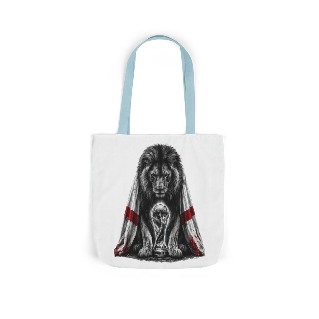England Lion Guardian Canvas Tote — Protective Lion & Cub Illustration Tote Bag