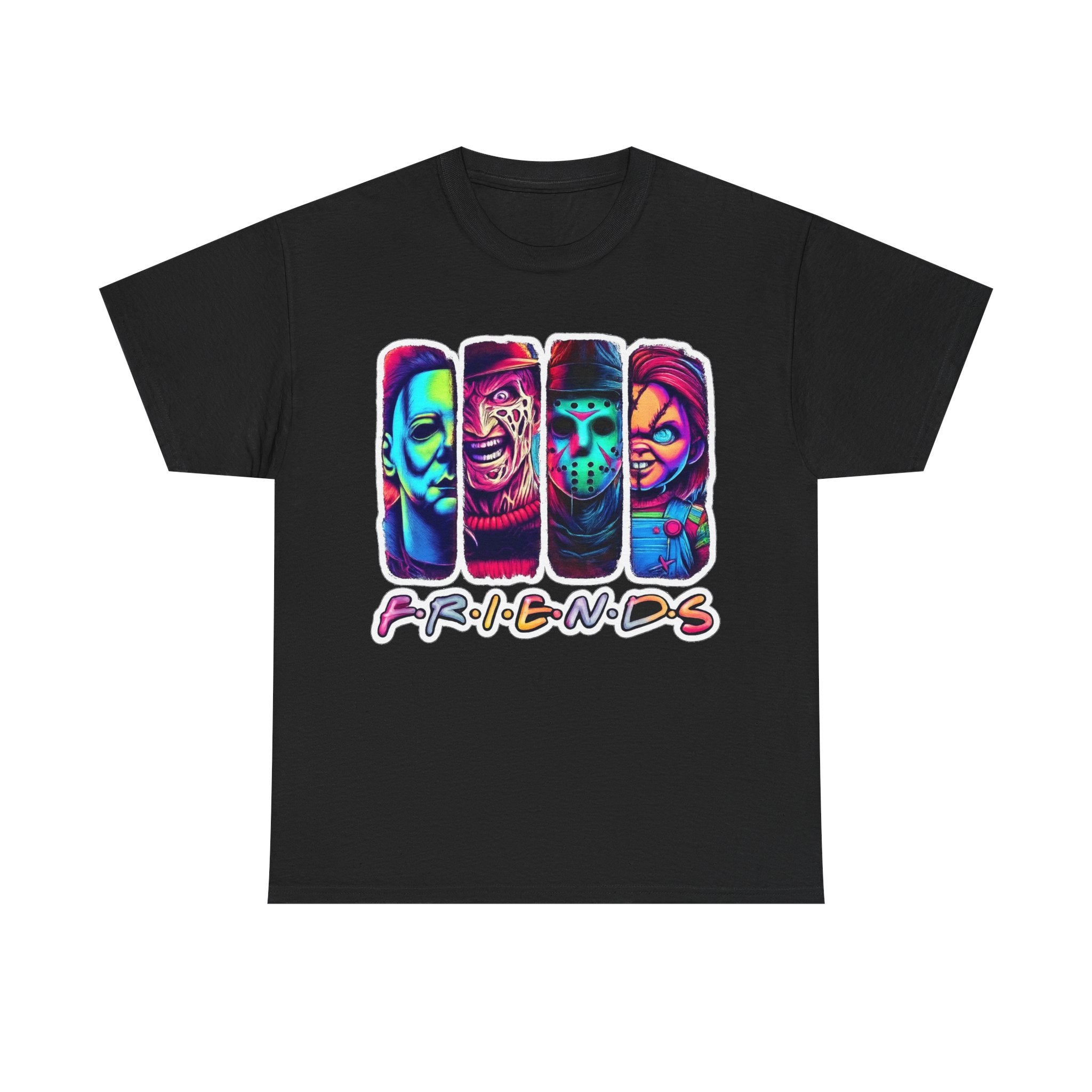Halloween Horror Icons "Friends" T-Shirt — Neon Retro Slasher Tee
