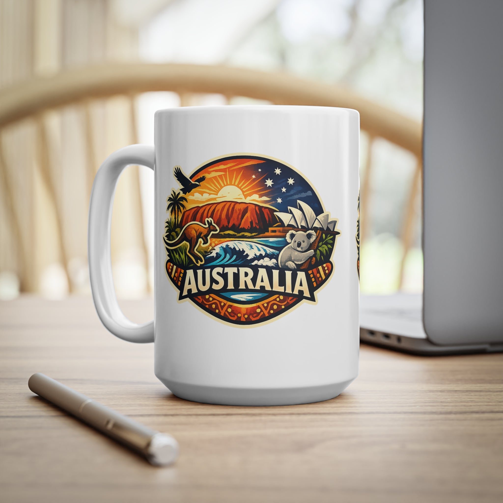 Australia Scenic Mug — Vintage Outback Sunset Ceramic Coffee Cup (11oz & 15oz)