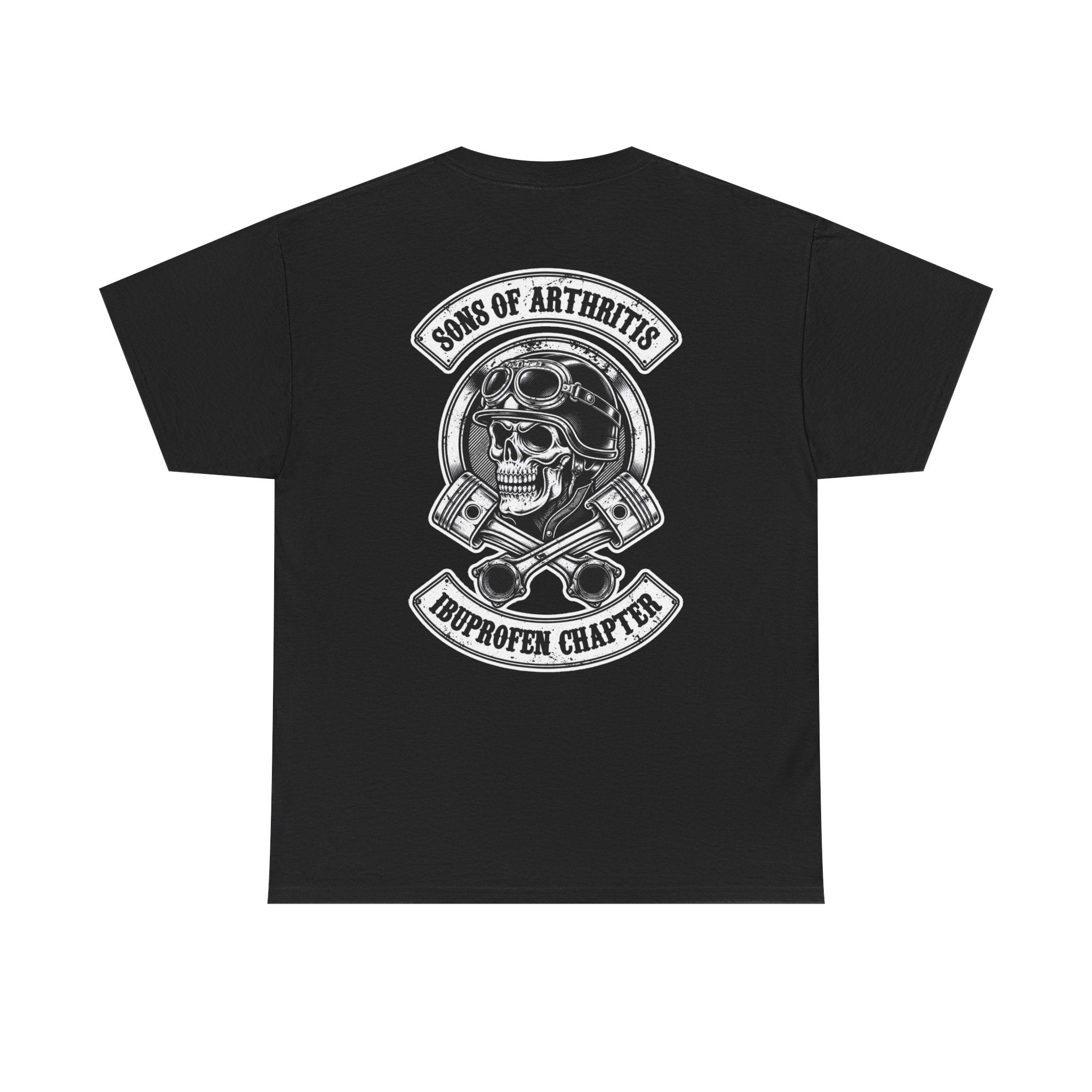 Sons of Arthritis Tee — Humorous Biker Skull "Ibuprofen Chapter" T-Shirt