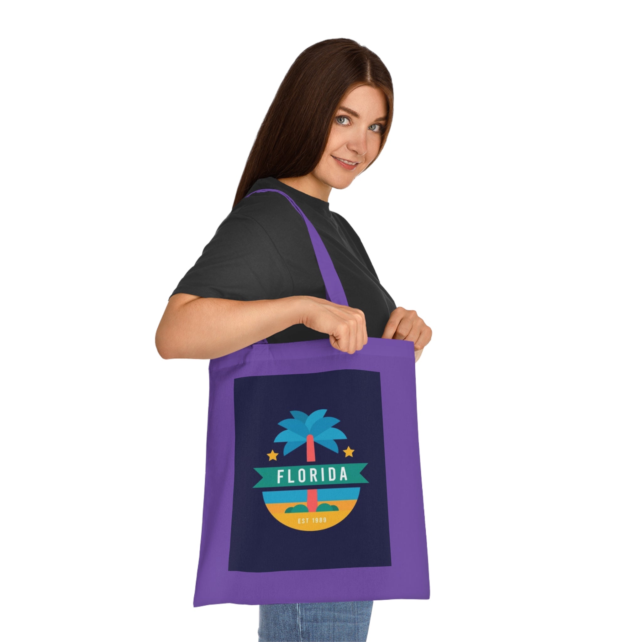 Florida Palm Beach Tote Bag – Retro State Travel Cotton Tote
