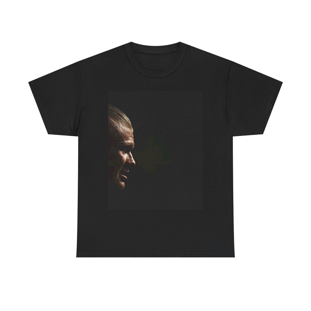 Erling Haaland Portrait Profile Tee — Moody Side-Profile Graphic T-Shirt