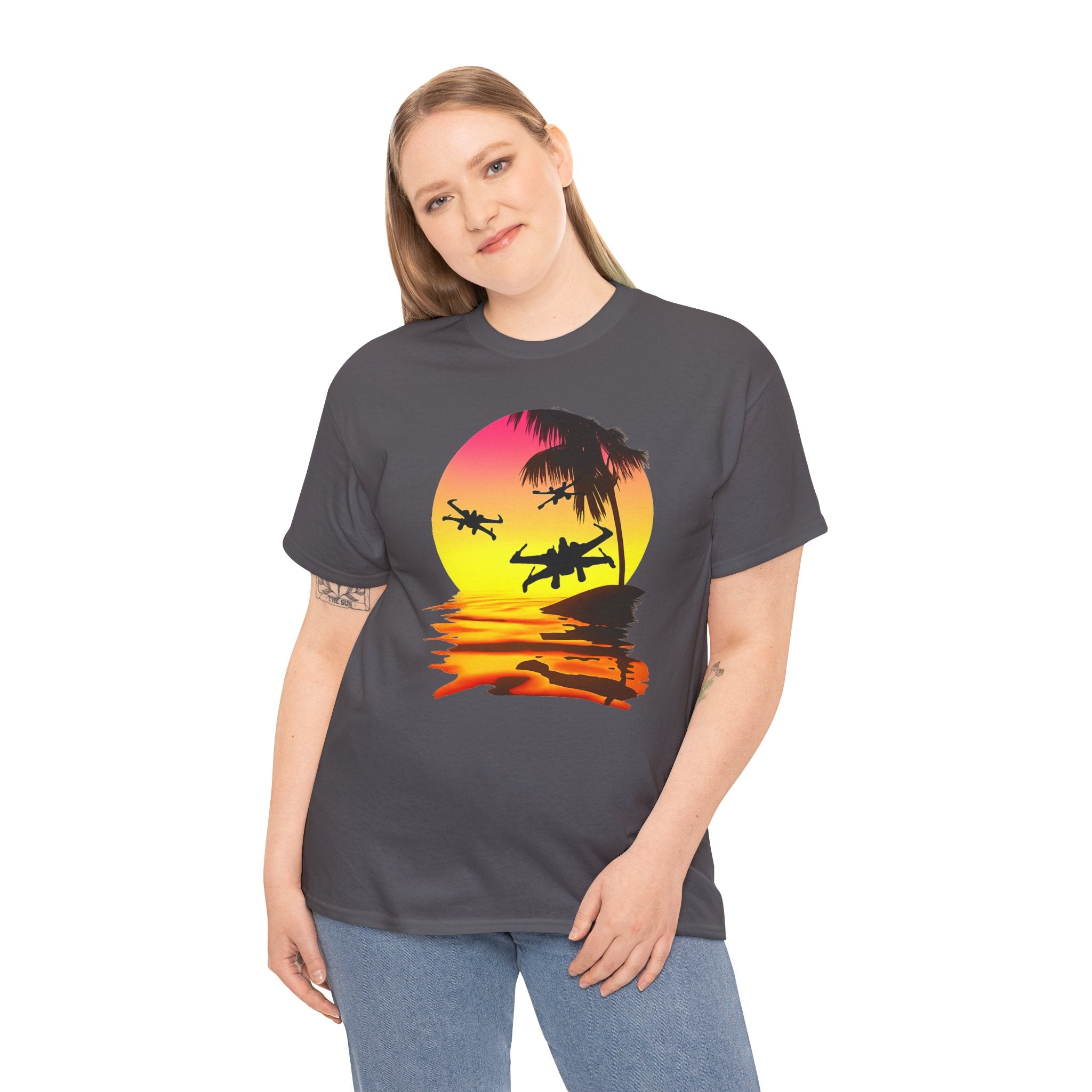 Star Wars X-Ring Sunset Beach Plane T-Shirt