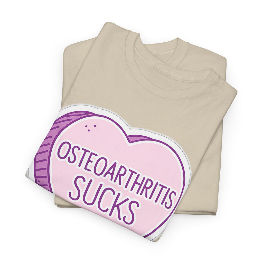 Osteoarthritis Sucks T-Shirt — Pink Heart Awareness Tee