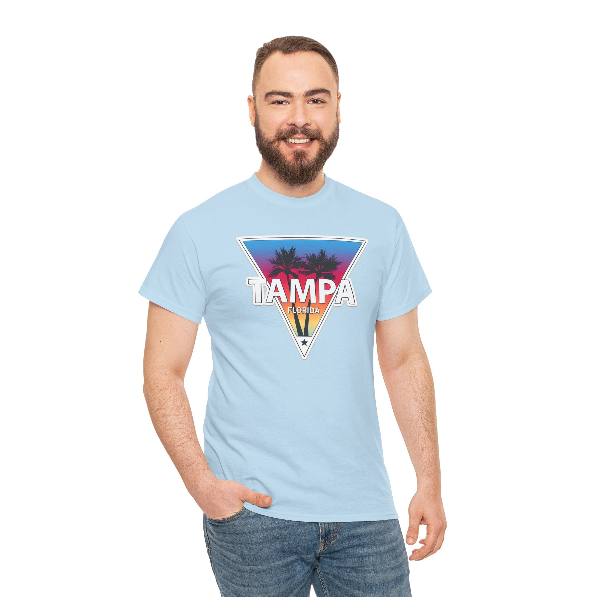 Tampa Retro Sunset Cotton T-Shirt