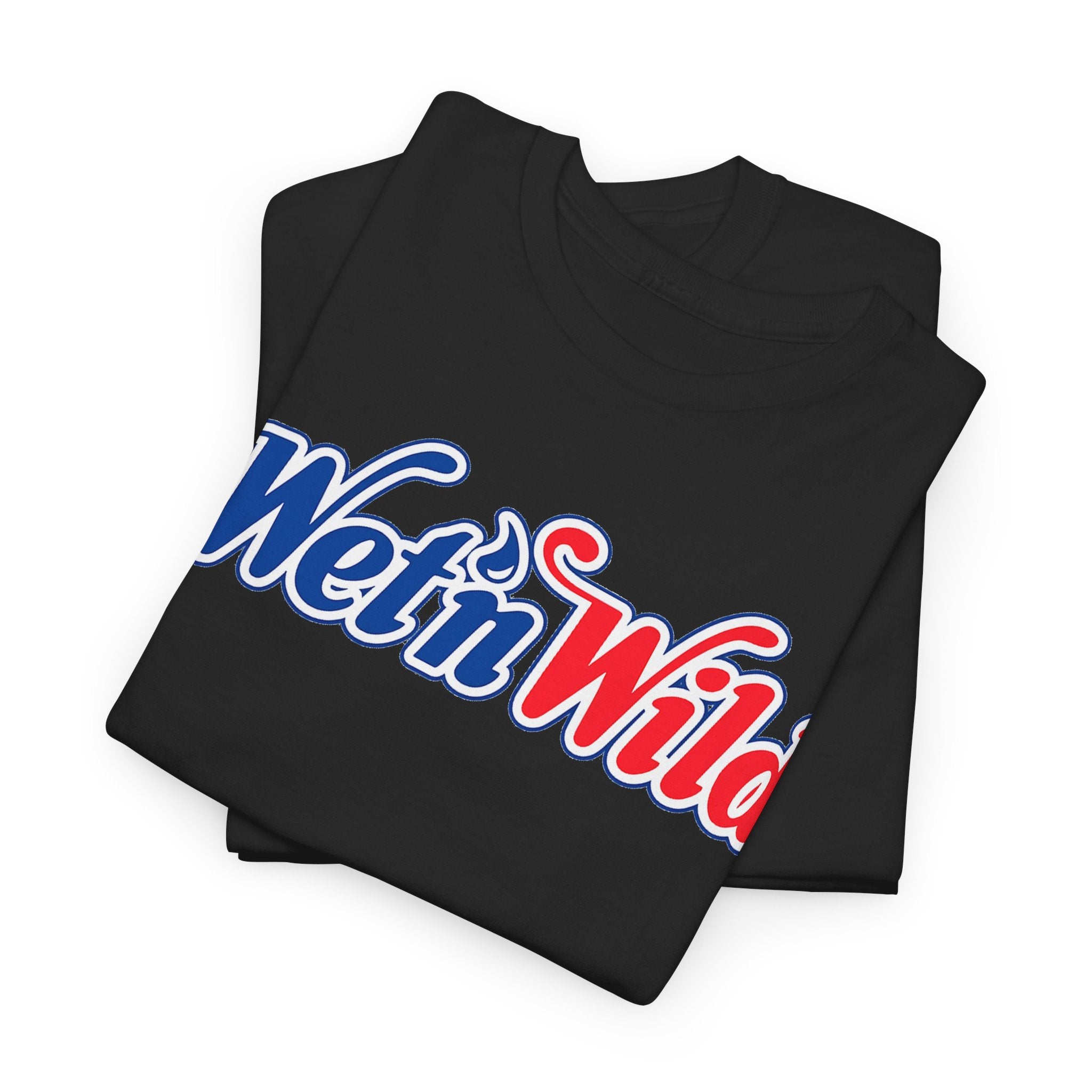 Wet 'n Wild Retro Script T-Shirt — Red & Blue Patriotic Graphic Tee