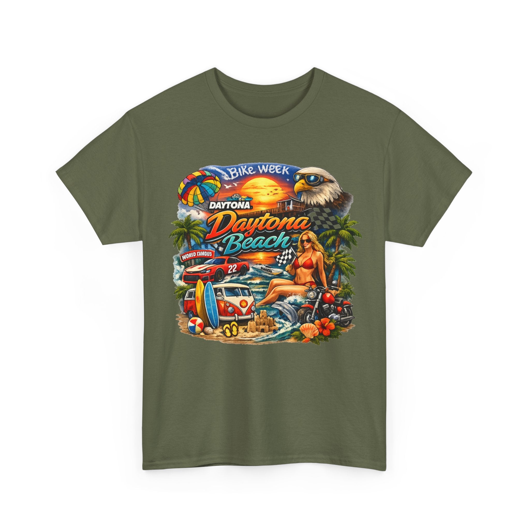 Daytona Beach Vintage Surf T-Shirt — Retro Sunset Palm Beach Tee