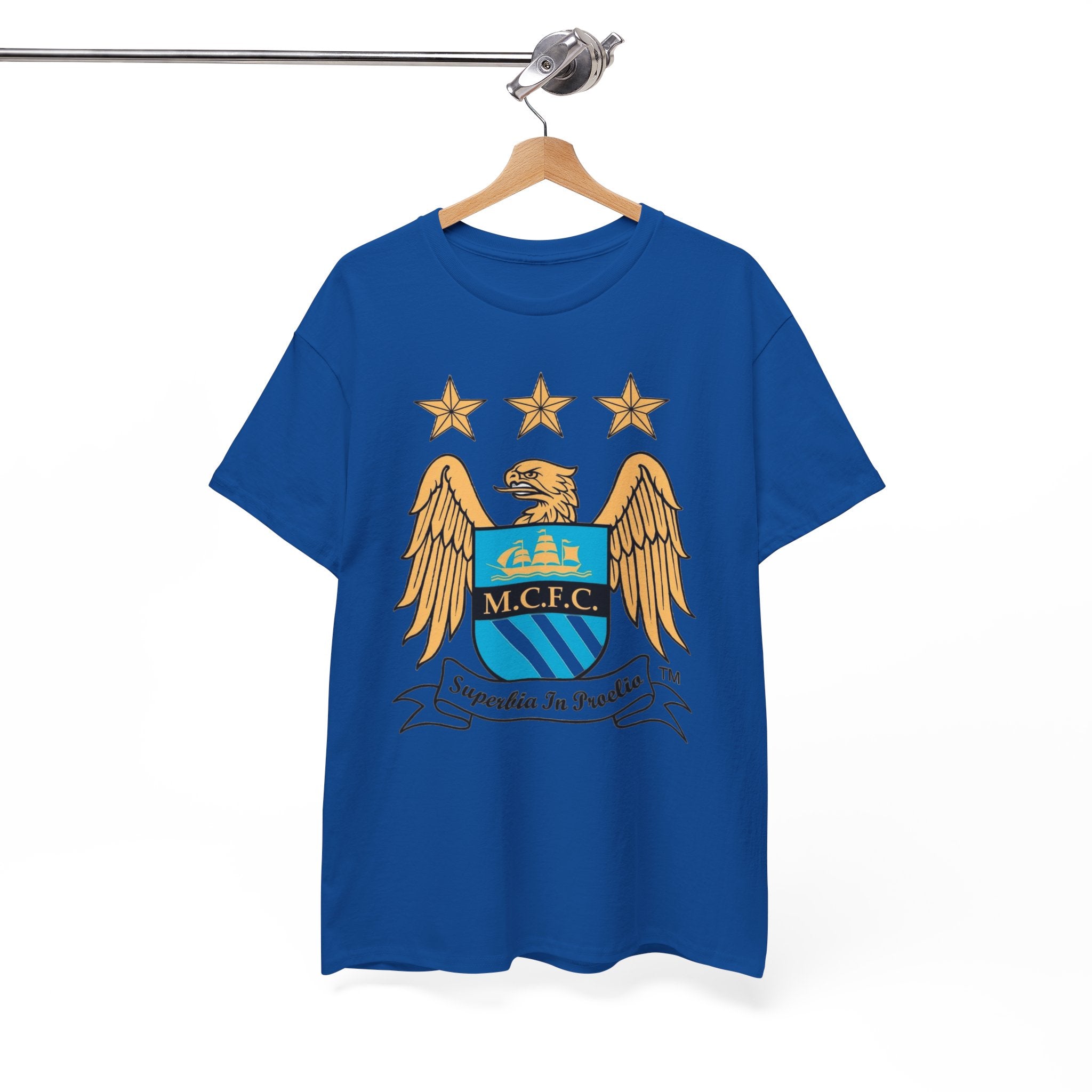 Manchester City Retro Club Crest T‑Shirt — MCFC Vintage Style Club Emblem Tee