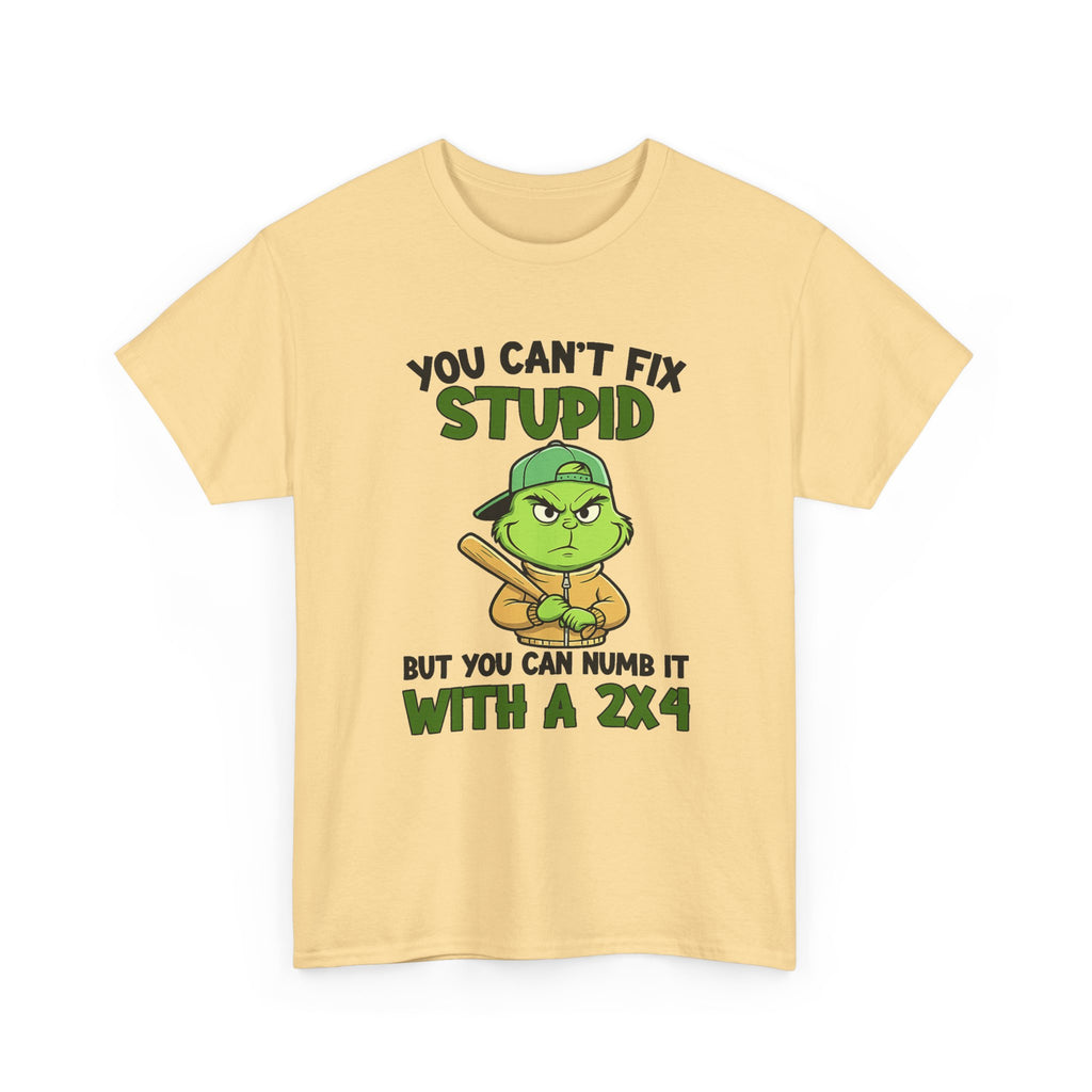 Funny Carpenter T‑Shirt — "You Can't Fix Stupid But You Can Numb It With a 2x4"
