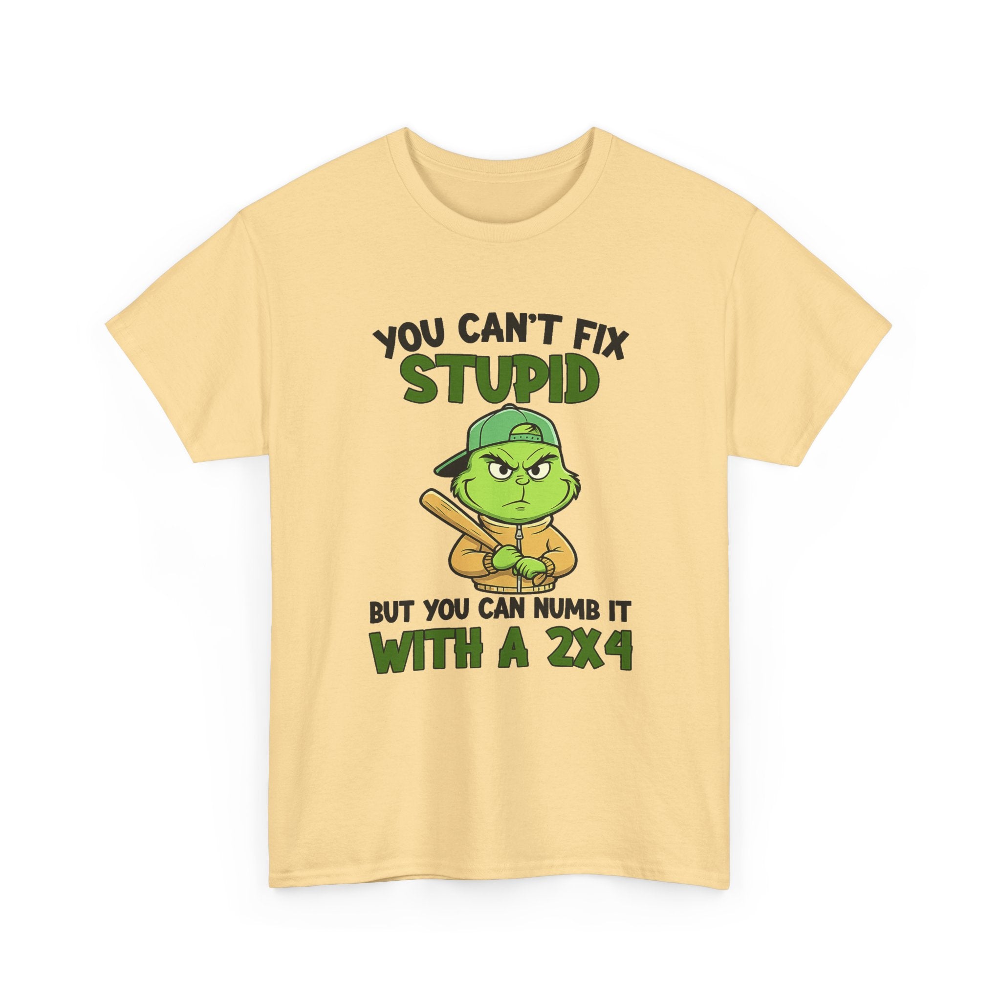 Funny Carpenter T‑Shirt — "You Can't Fix Stupid But You Can Numb It With a 2x4"