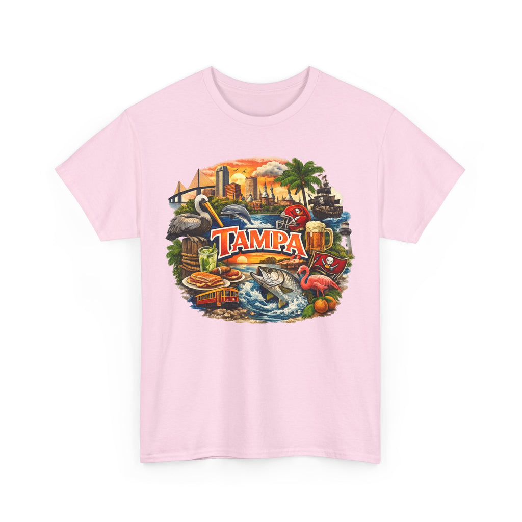 Tampa Florida Retro Scenic Tee — Vintage Beach, Skyline & Wildlife Graphic