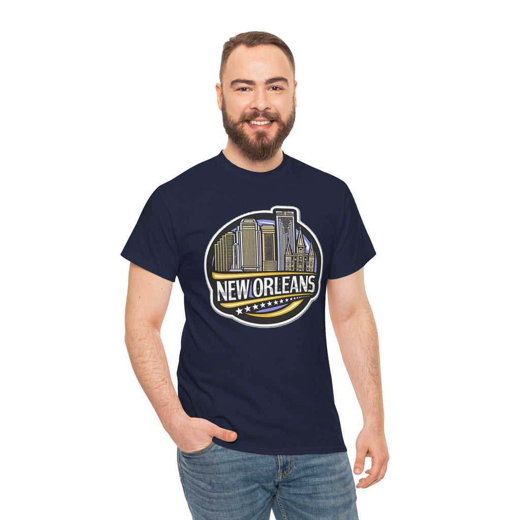 New Orleans Skyline Cotton T-Shirt — City Badge Tee