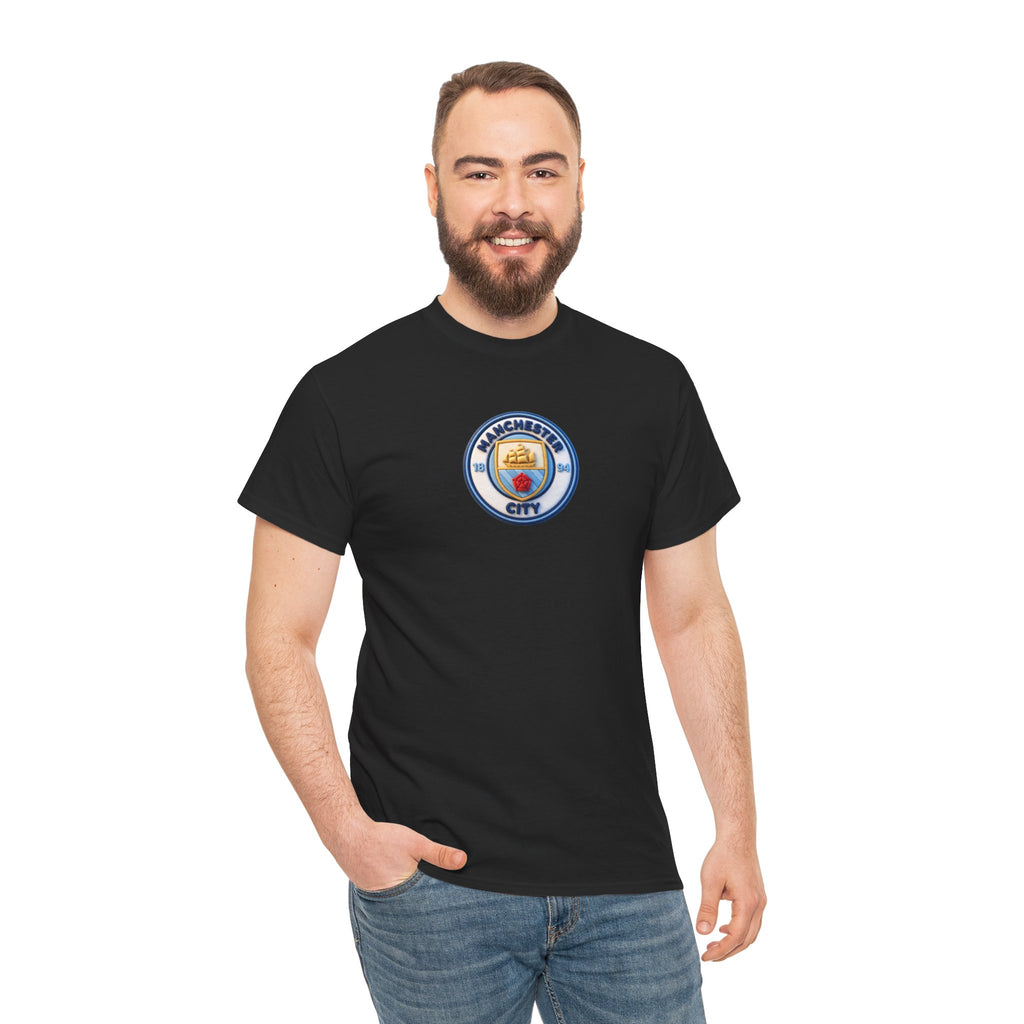 Manchester City Crest Unofficial 3D T-Shirt — Minimal Soccer Logo Tee