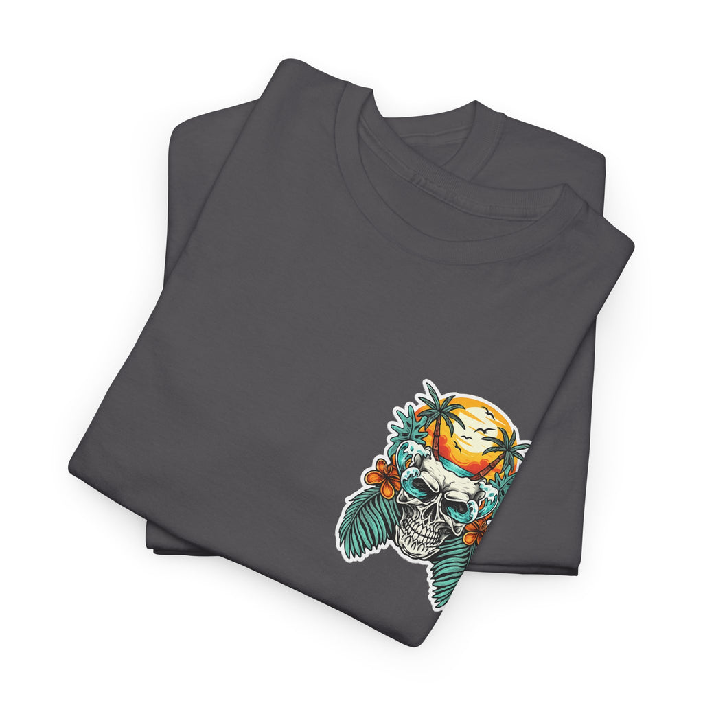 Tropical Skull Tee — Sunset Palm Beach Skull T-Shirt