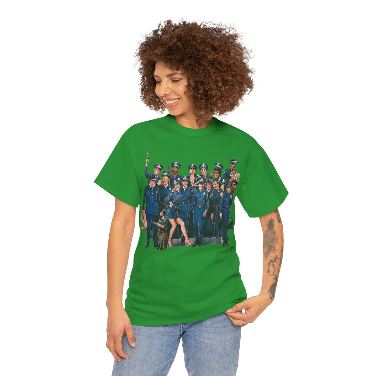 Police Academy Movie Inspired Cotton T‑Shirt — Retro Squad Photo Tee