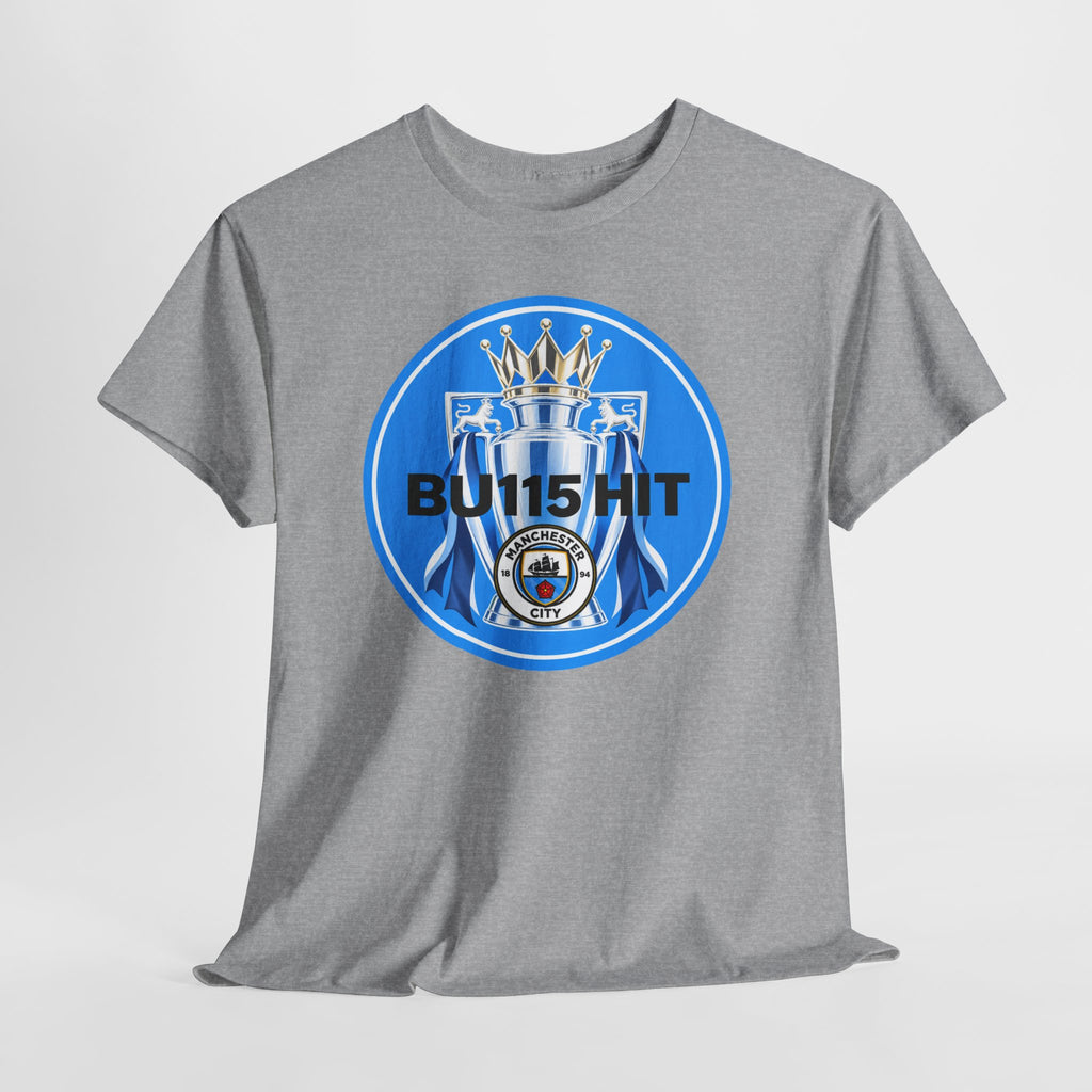 Manchester City Anti Premier League Charges Cotton T-Shirt — 'BU11SH1T' Blue Crown Football Shirt