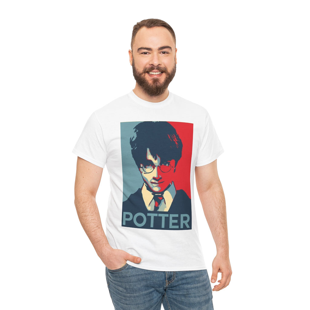 Harry Potter Inspired Vintage Wizard Portrait Cotton T‑Shirt — 'Potter' Graphic Tee