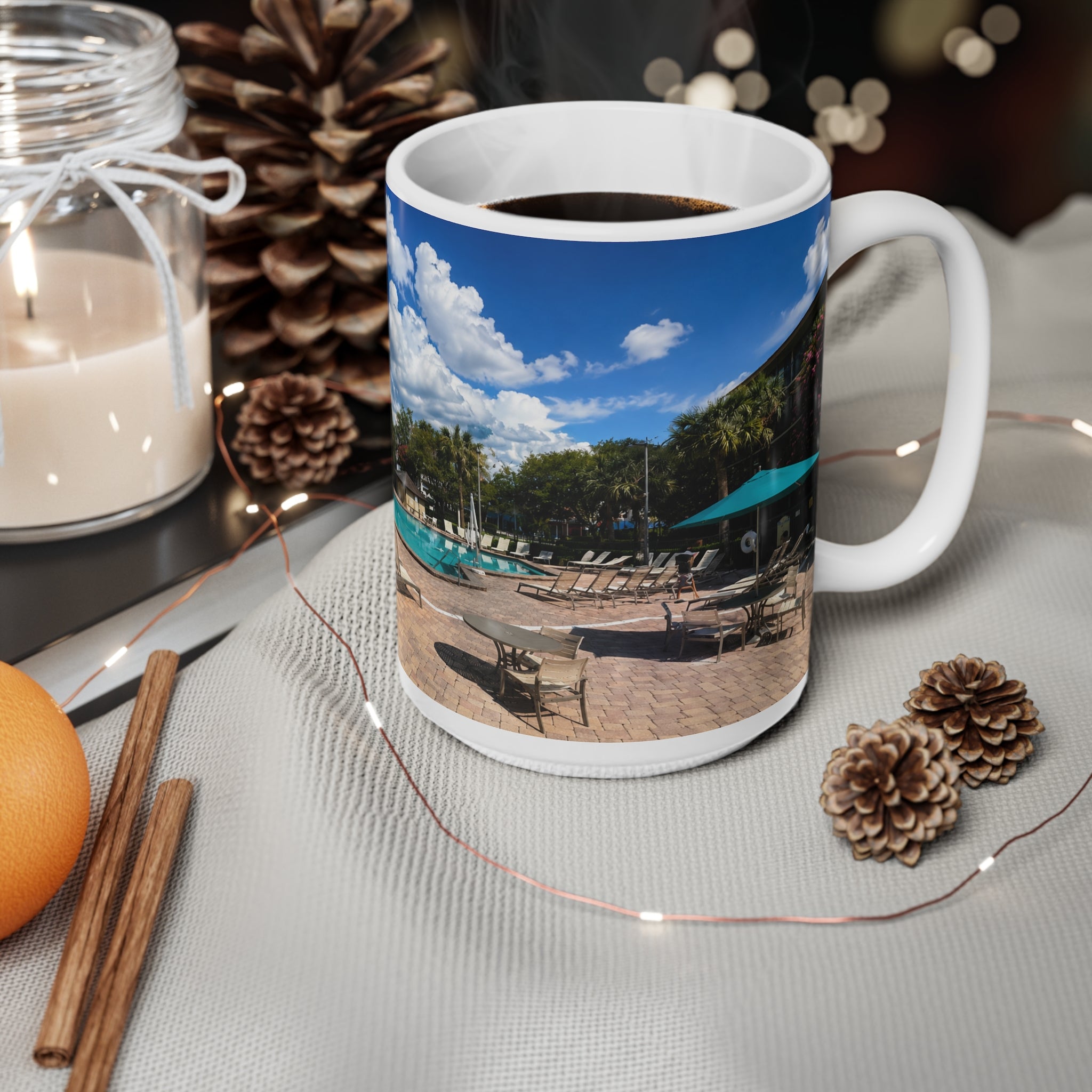 Rosen Inn Closest to Universal Poolside Photo Mug – Tropical Vacation Coffee Cup (11oz & 15oz)