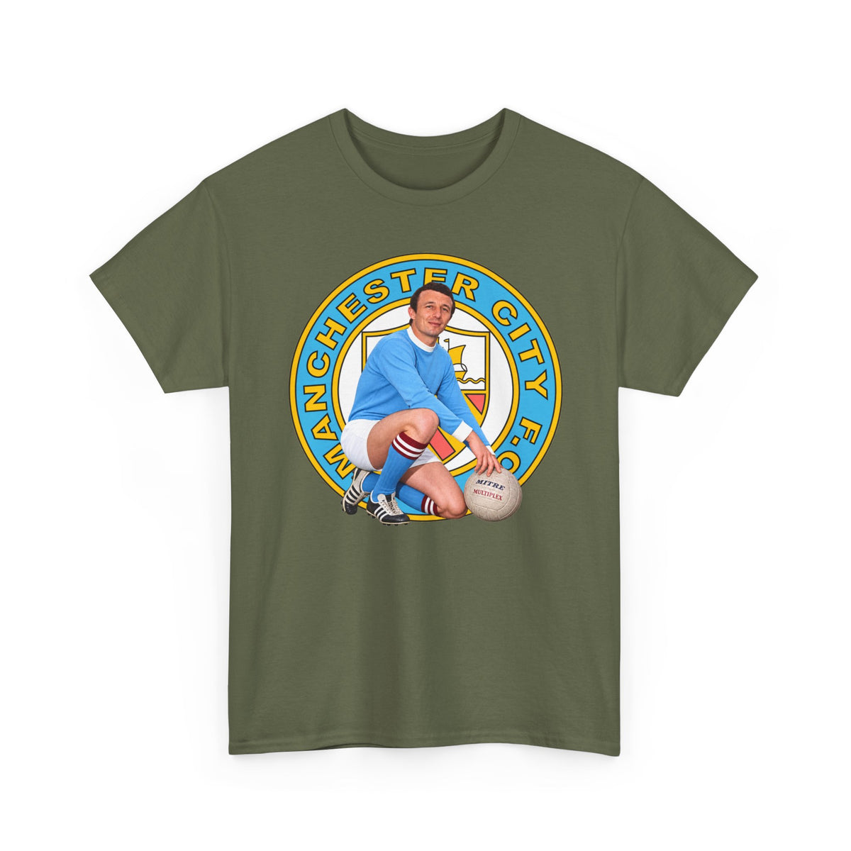 Mike Summerbee Manchester City Legend Retro Player Soccer T-Shirt