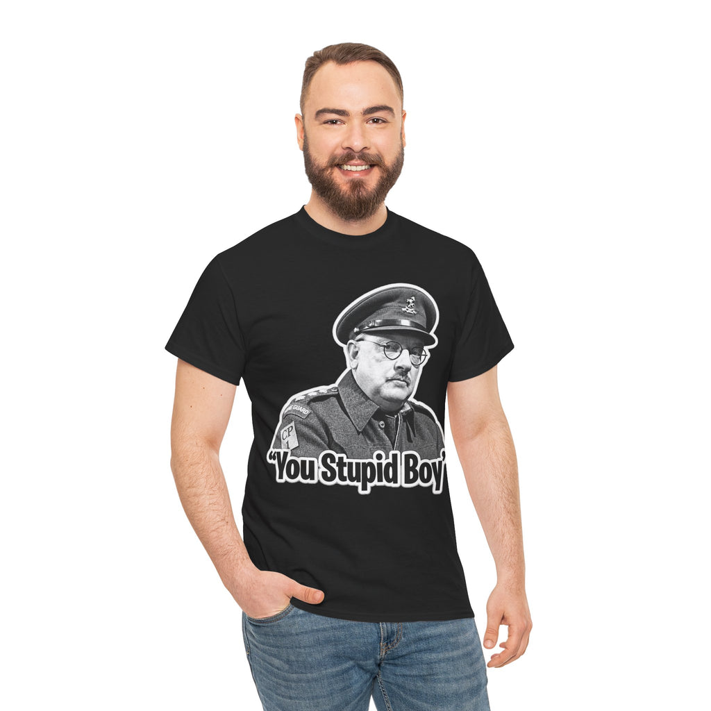 Dads Army Inspired You Stupid Boy T-Shirt — Vintage Cop Illustration Funny Graphic Tee