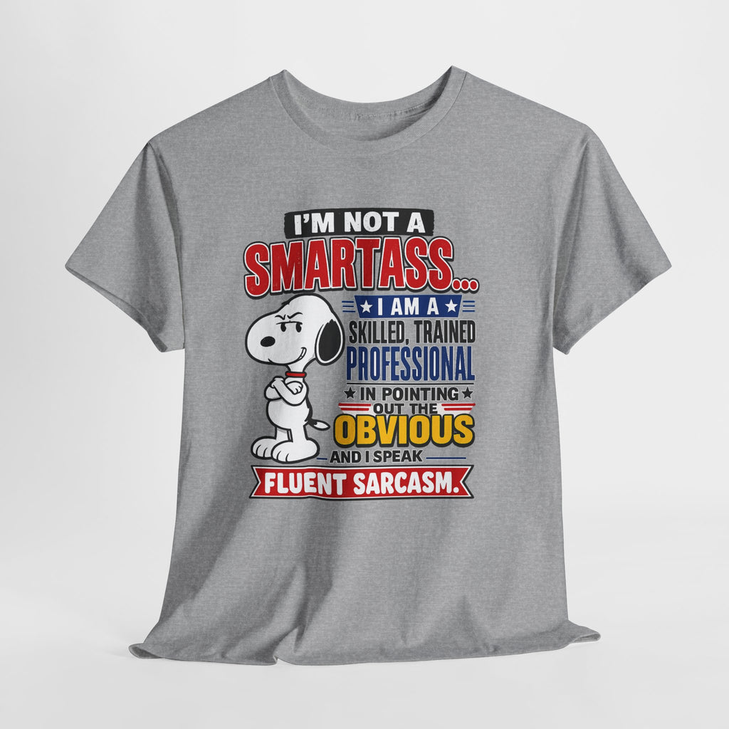 Snoopy Sarcasm T-Shirt – “I’m Not a Smartass… I Speak Fluent Sarcasm” Graphic Tee