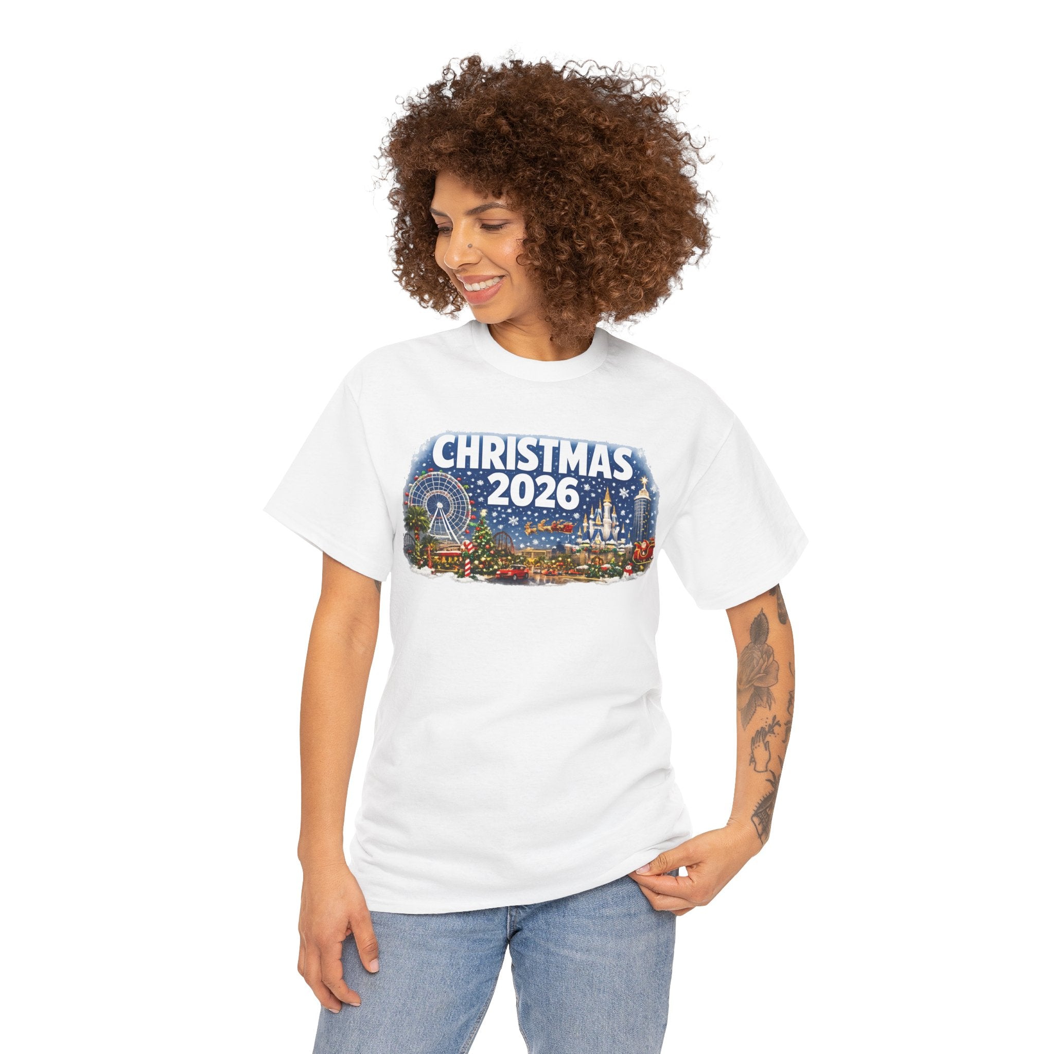 Christmas 2026 Holiday Tee — Festive Winter Village Graphic T-Shirt