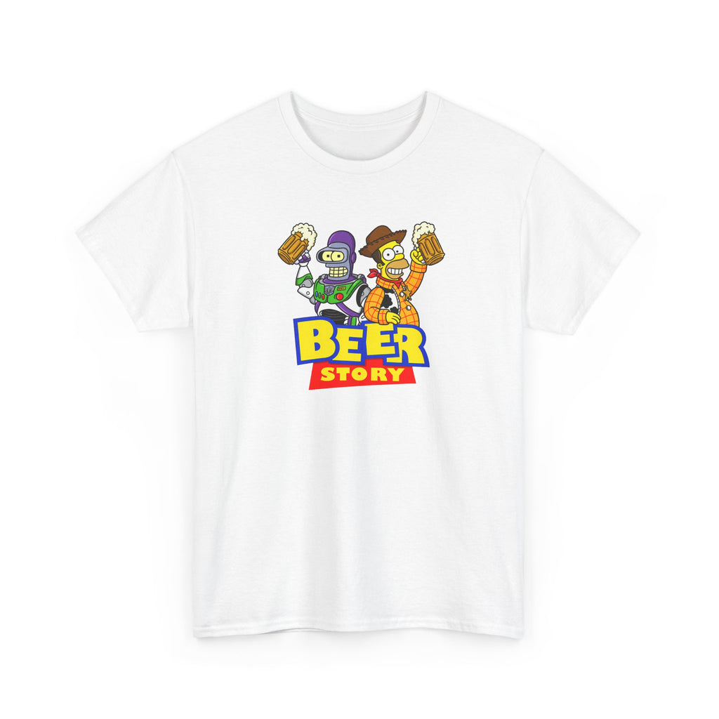 Beer Story T-Shirt — Funny Cartoon Beer Buddies Graphic Tee