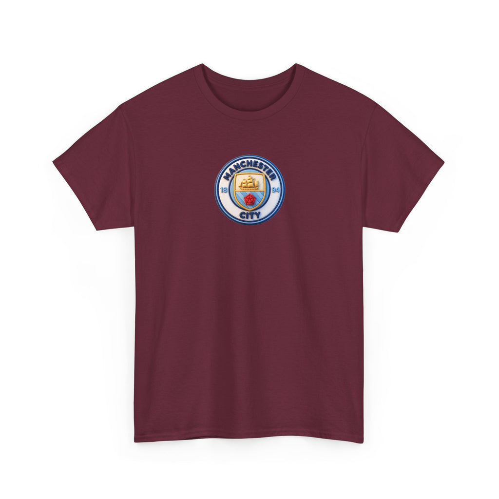 Manchester City Crest Unofficial 3D T-Shirt — Minimal Soccer Logo Tee