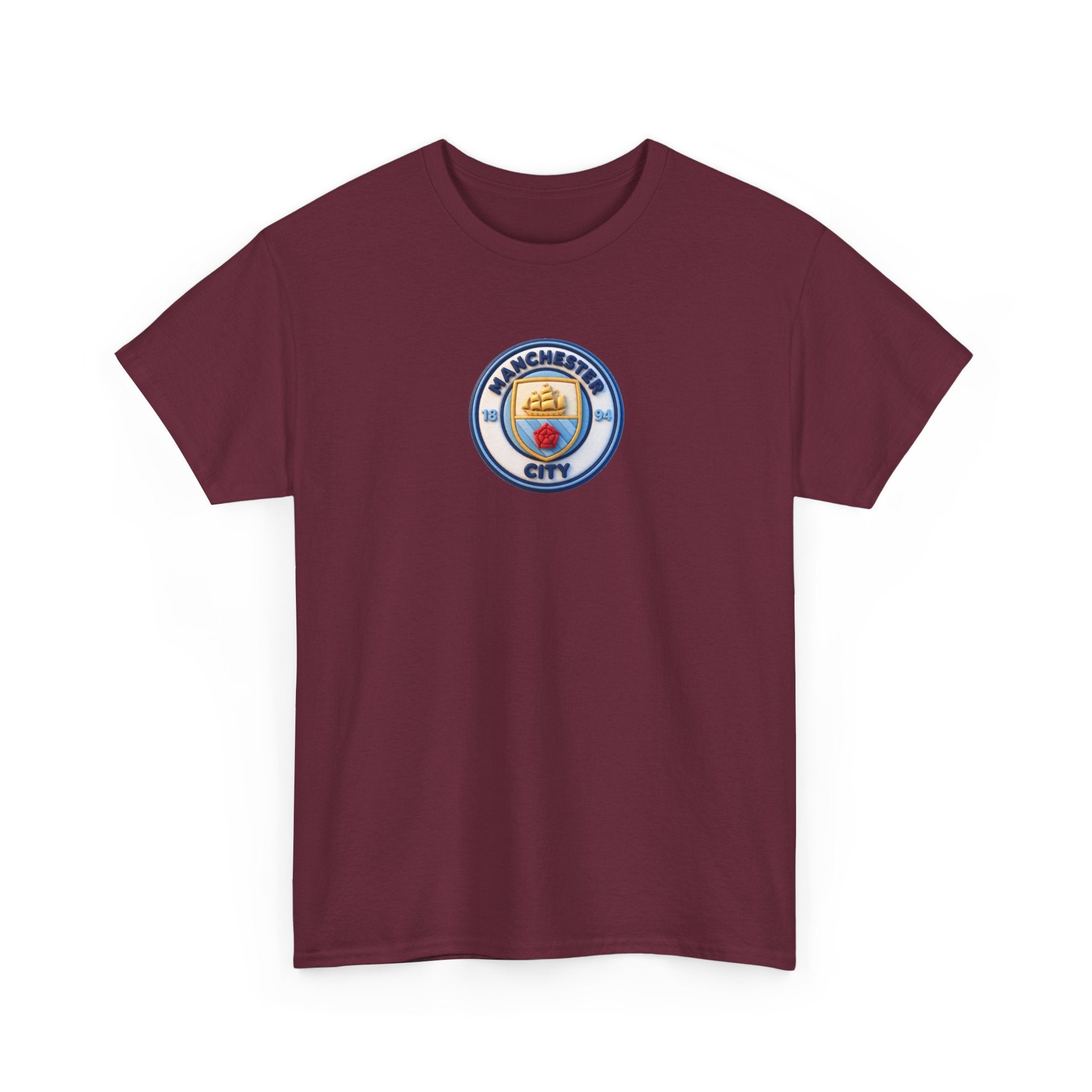 Manchester City Crest Unofficial 3D T-Shirt — Minimal Soccer Logo Tee