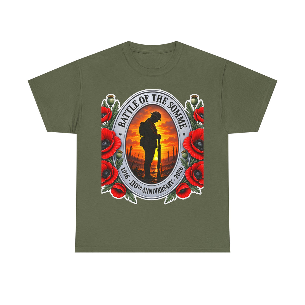Battle of the Somme Memorial Cotton T-Shirt — 100th Anniversary Poppy Tribute