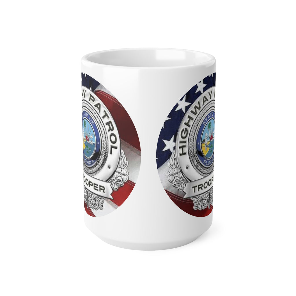 Highway Patrol Trooper Badge Coffee Mug – Florida Flag Ceramic 11oz/15oz