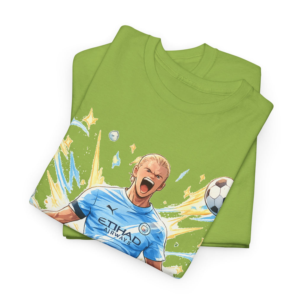 Erling Haaland Anime Fan Tee — Celebratory Football Player Graphic T-Shirt