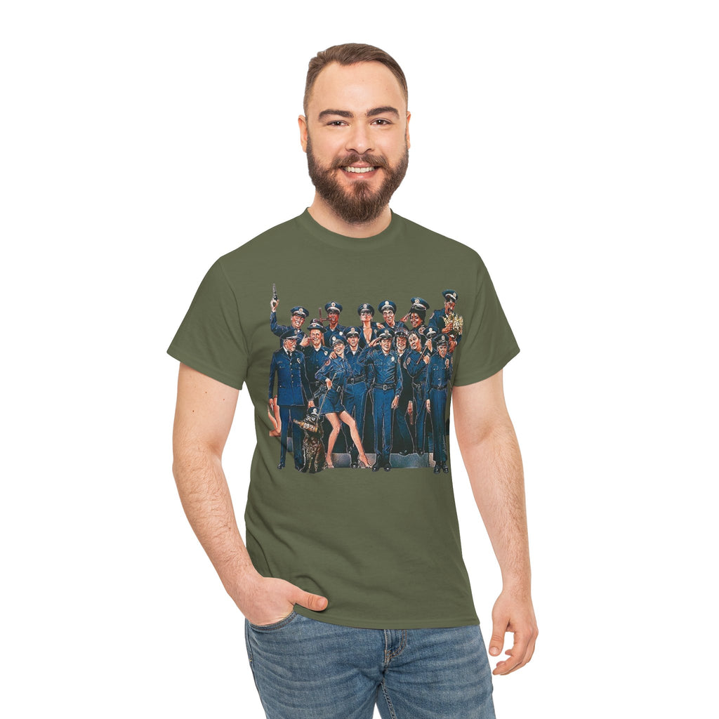 Police Academy Movie Inspired Cotton T‑Shirt — Retro Squad Photo Tee