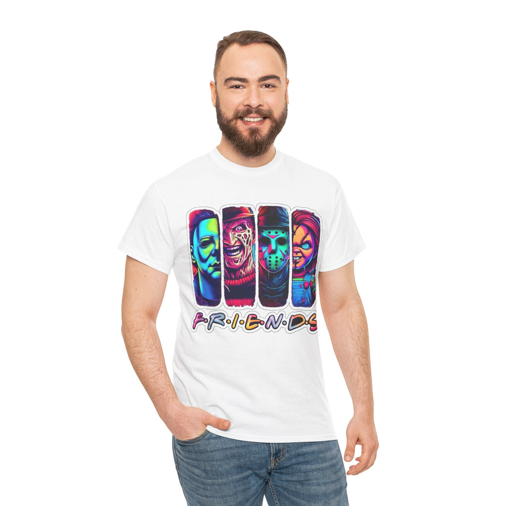 Halloween Horror Icons "Friends" T-Shirt — Neon Retro Slasher Tee