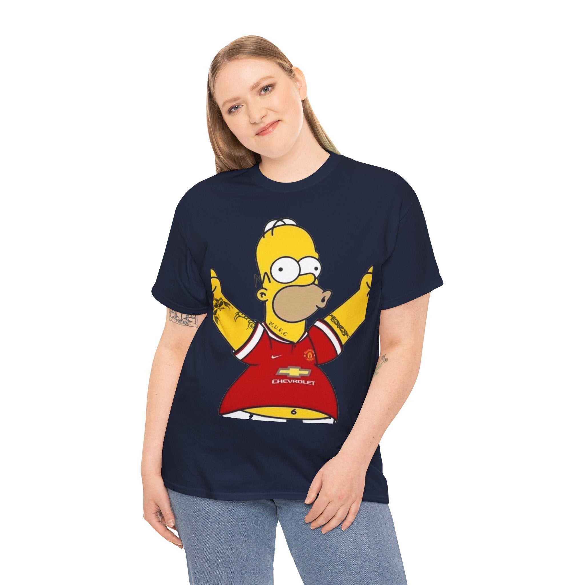 Homer Simpson Manchester Fan T-Shirt — Cartoon Football Supporter Tee