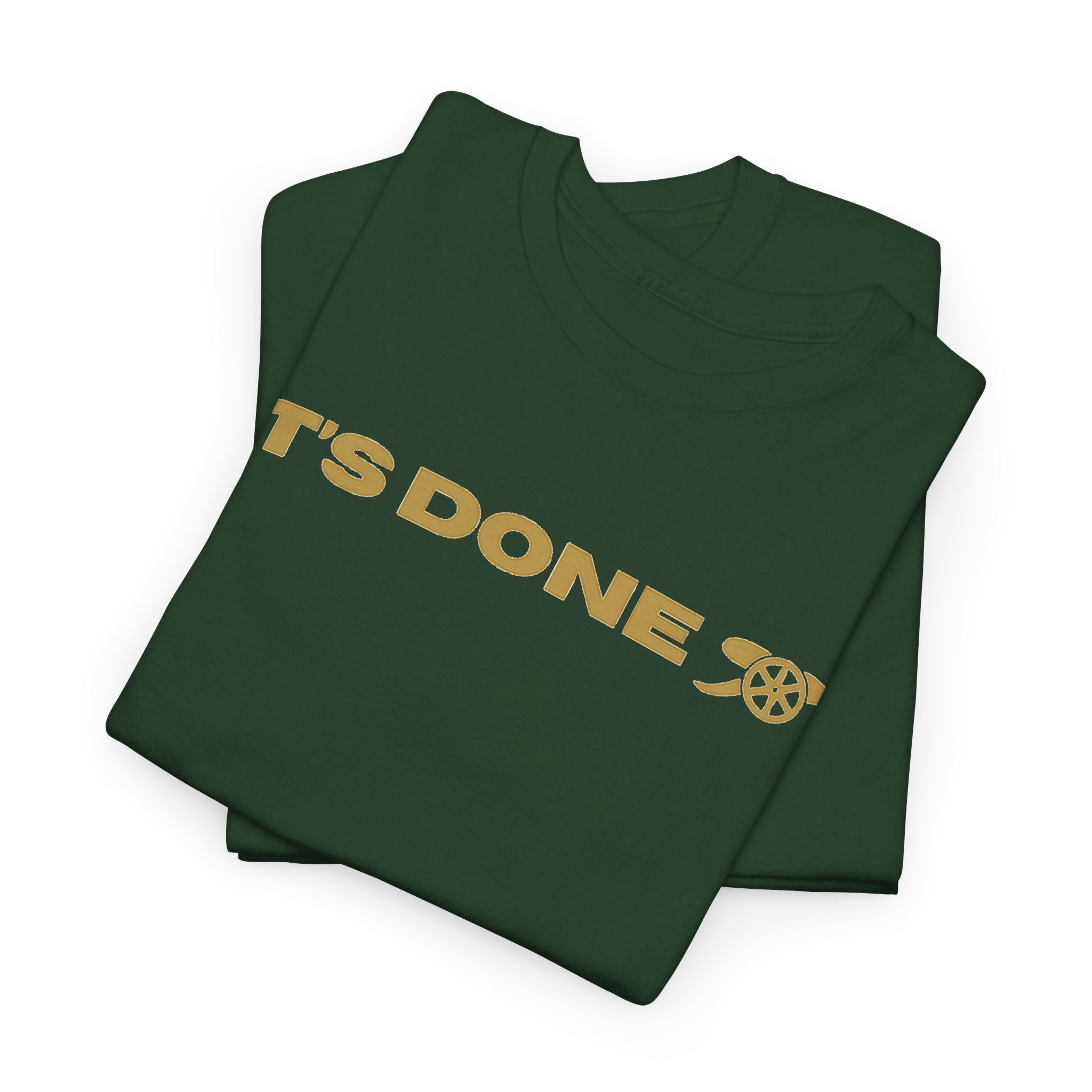 It's Done Arsenal Champions T-Shirt – Minimalist Gold Script Tee