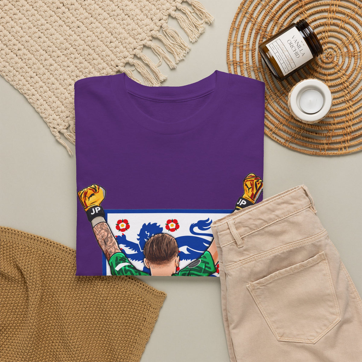 Pickford England Number 1 Goalkeeper Graphic Tee — Victory Pose Jersey Design