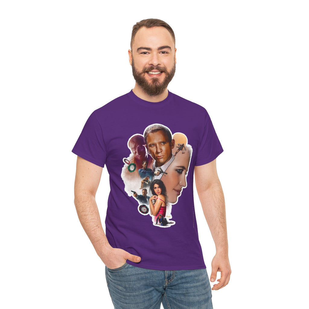 Jame Bond Movie Collage T‑Shirt — Vintage Film Noir Portrait Tee
