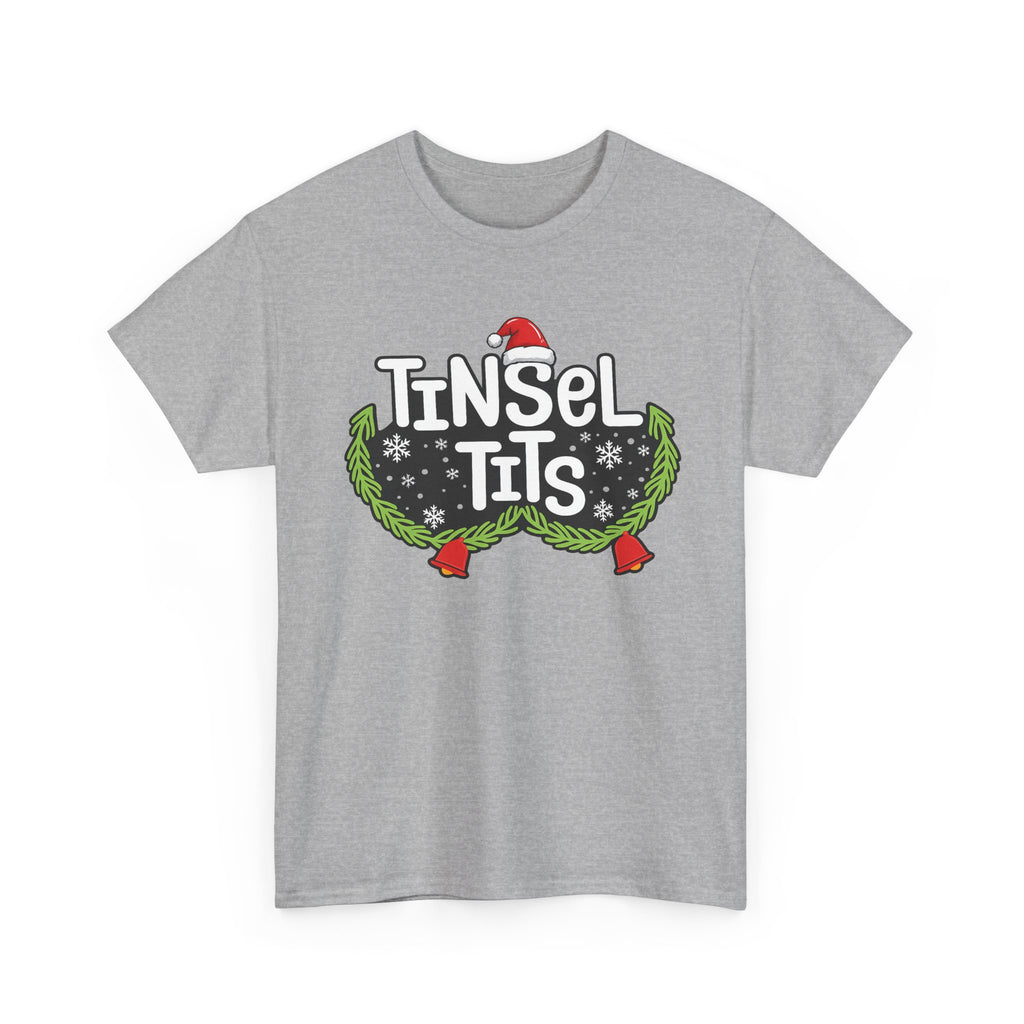 T-Shirt — "Tinsel Tits" Funny Christmas Wreath Holiday Tee