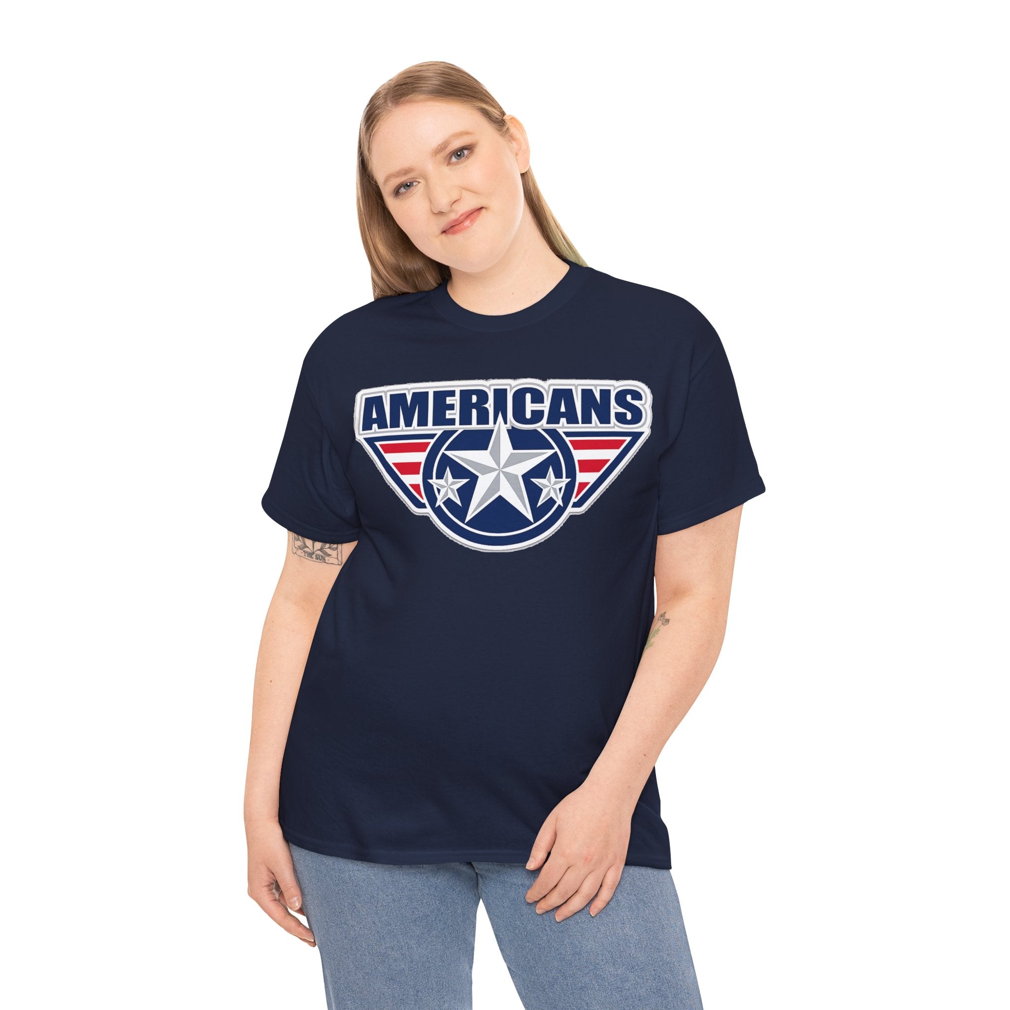 Americans Patriotic Star T‑Shirt — Red White Blue USA Graphic Tee