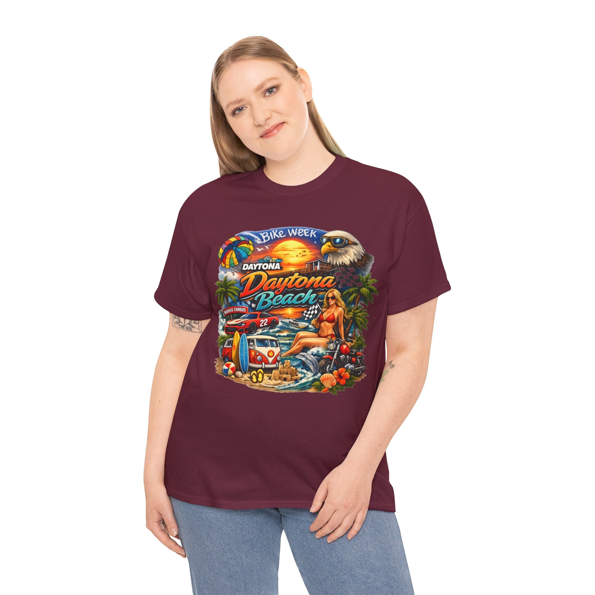 Daytona Beach Vintage Surf T-Shirt — Retro Sunset Palm Beach Tee