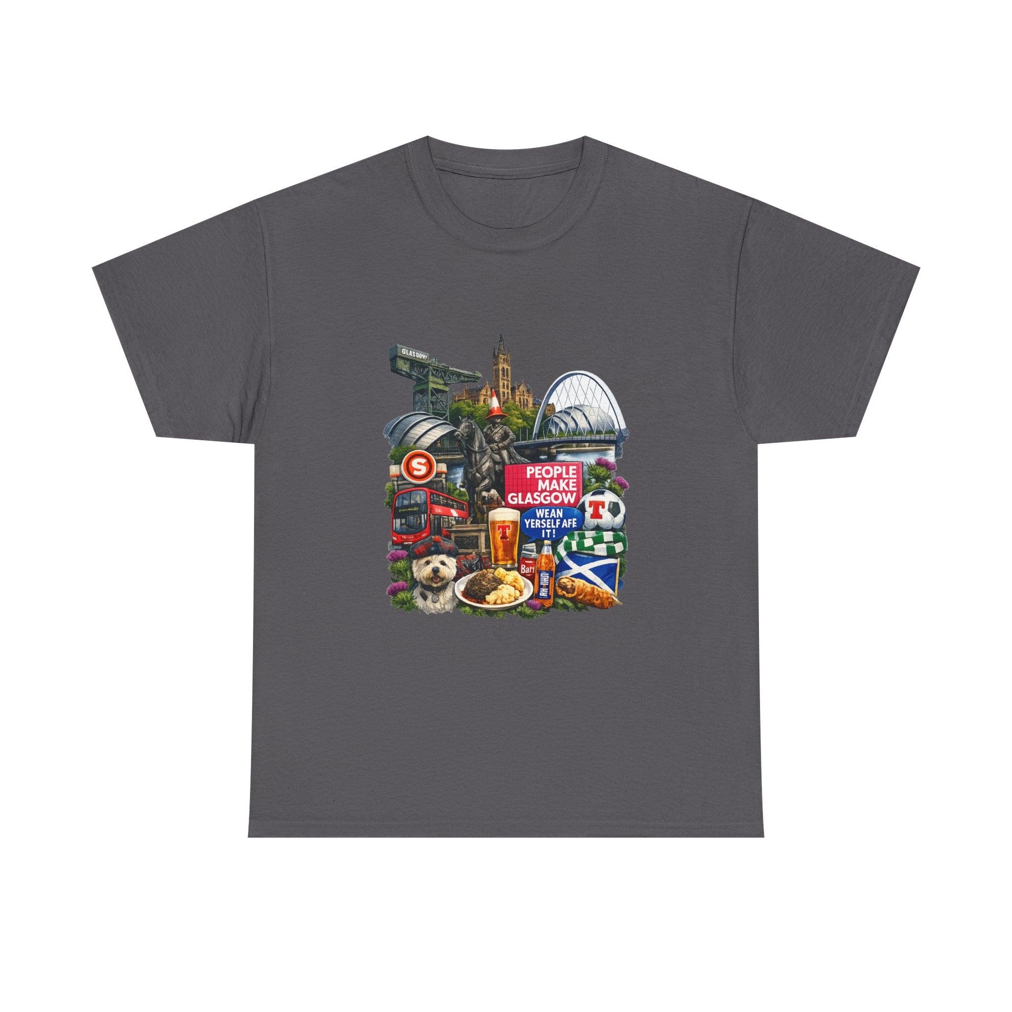 Glasgow Collage T-Shirt — "People Make Glasgow" Scottish City Souvenir Tee