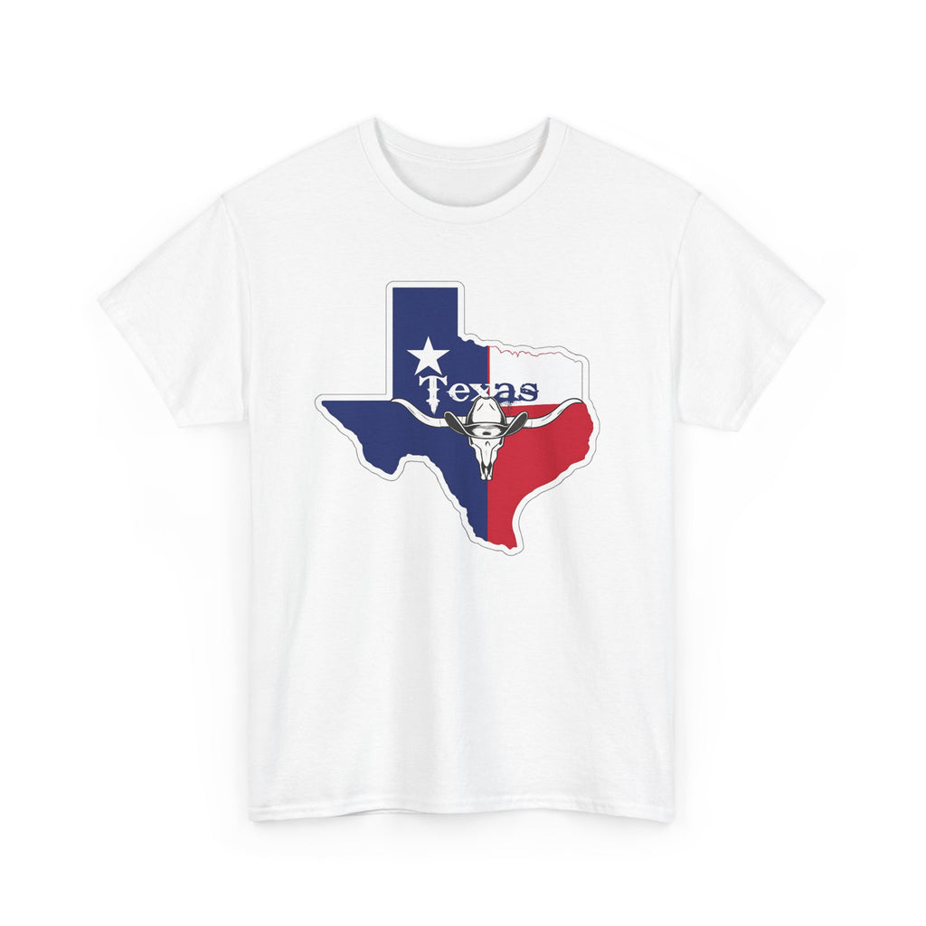 Texas Flag Outline T-Shirt — Lone Star State Map Tee with 'Texas' Text