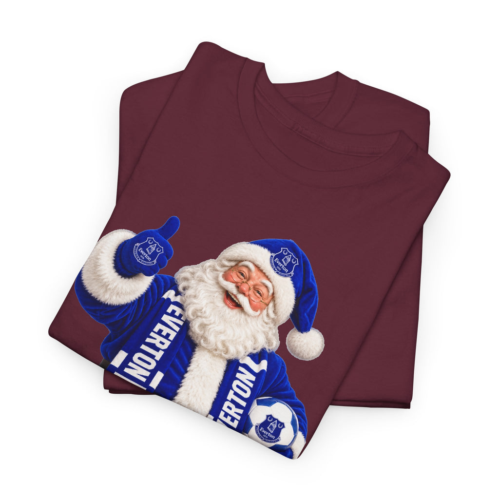 Everton Santa Scarf Christmas Tee - Holiday Vintage Santa T-Shirt