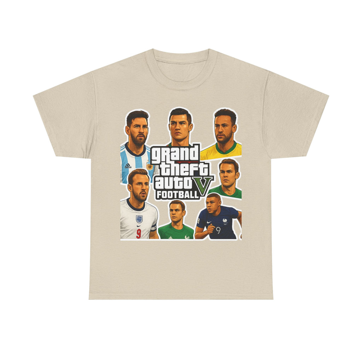 Graphic Tee — 'Grand Theft Auto V Football' Soccer Players Collage Shirt