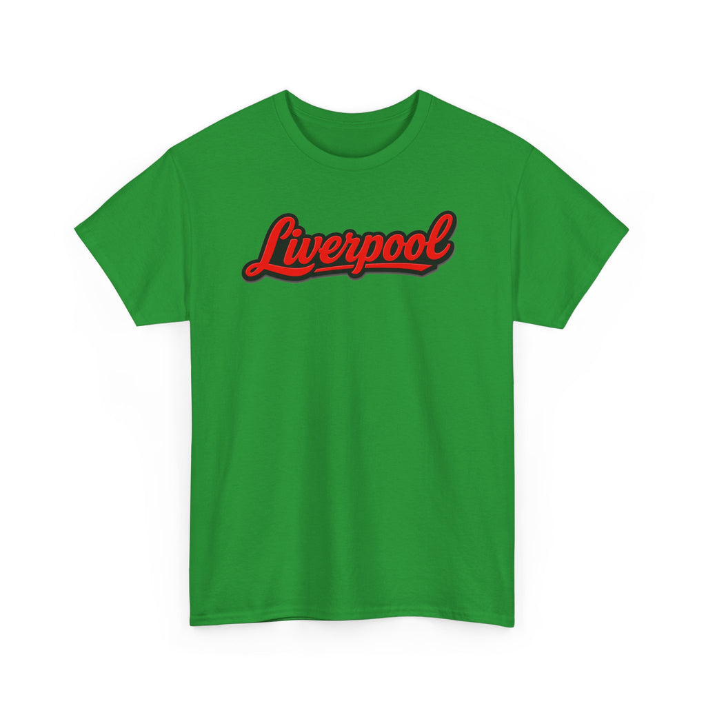Liverpool Script T-Shirt — Retro Red Script Football Fan Tee