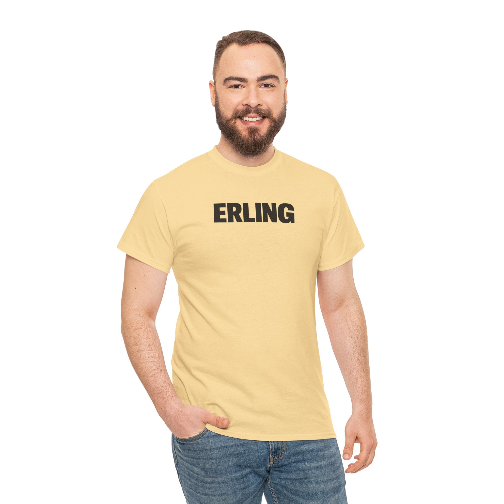 Erling Haaland Name Tee — Minimalist White Graphic T-Shirt