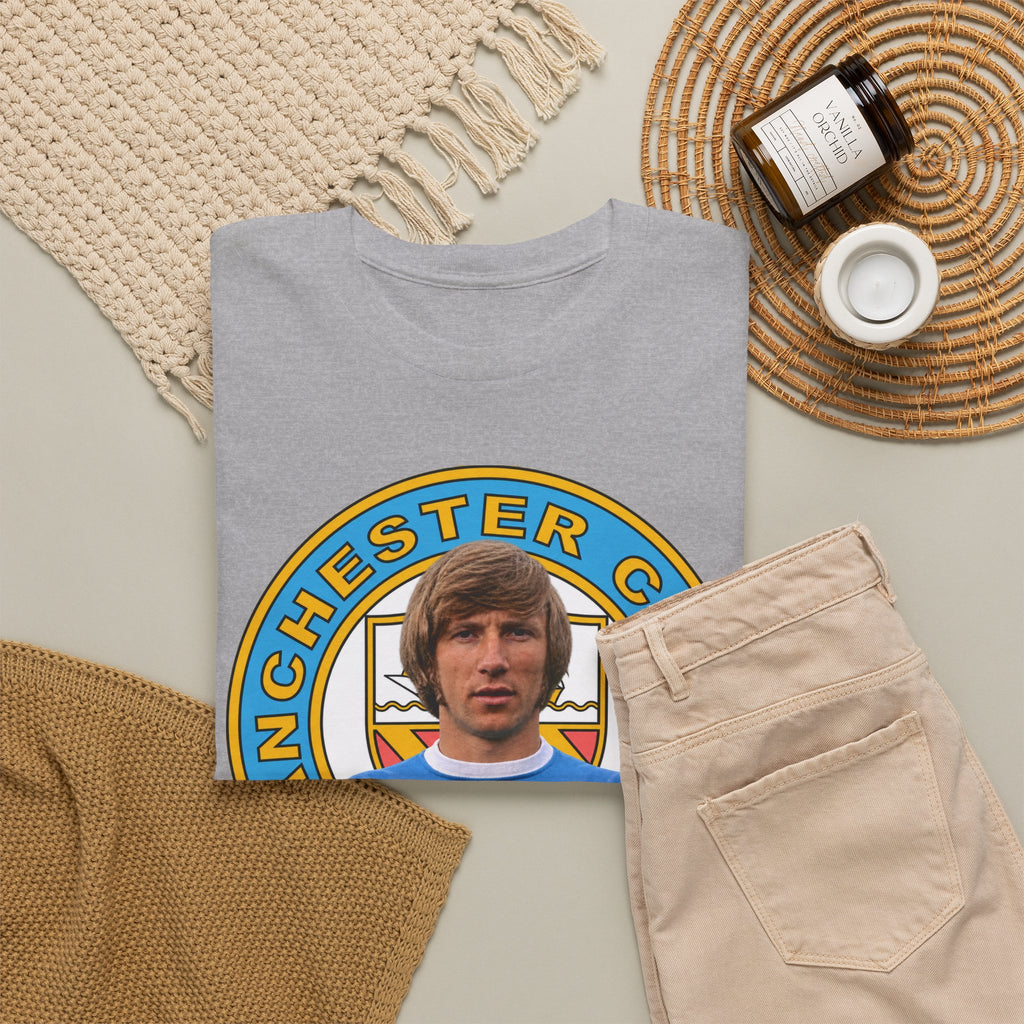 Colin Bell Manchester City Legend Cotton Tee — Retro Player Graphic