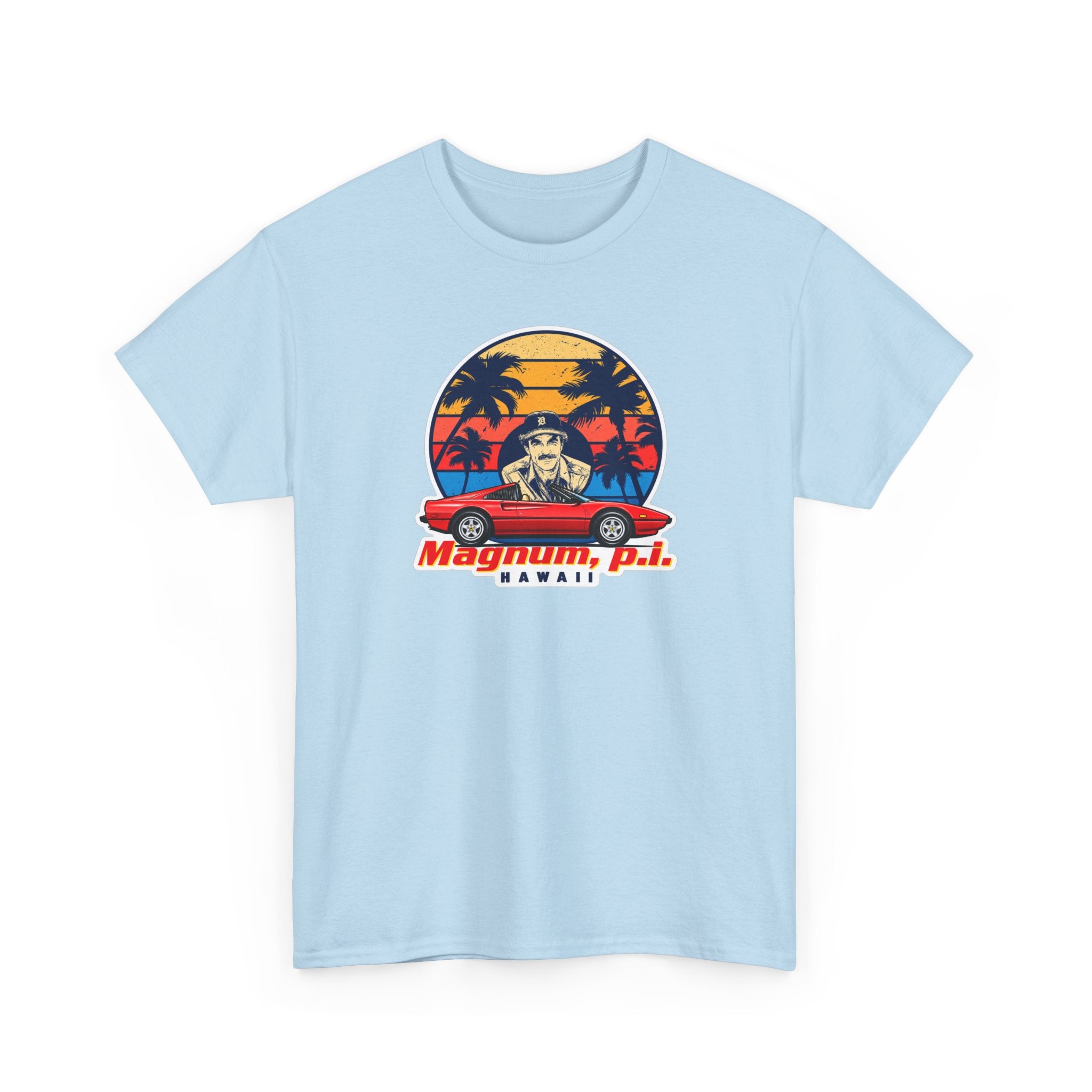 Magnum P.I. Hawaii Retro Sunset Cotton T-Shirt / Tee