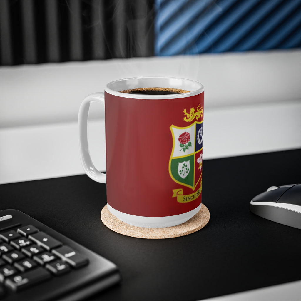 British Lions Crest Mug – Rugby Club Ceramic Coffee Cup (11oz & 15oz)